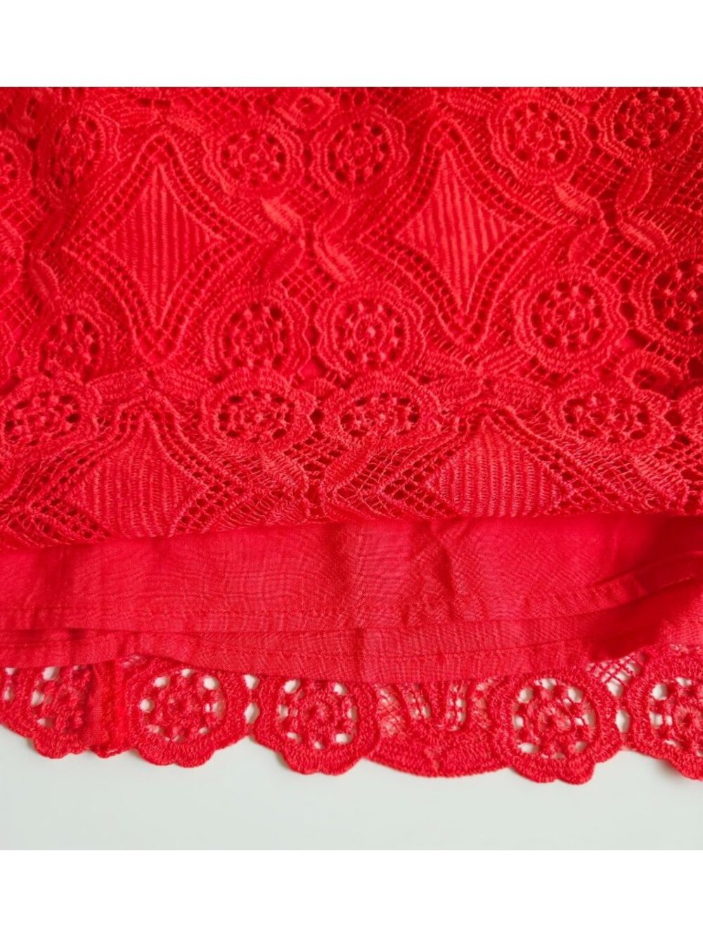 Hollister Lace Mini Skirt Size 7 Teen Women's Red A Line California Casual - Picture 6 of 12